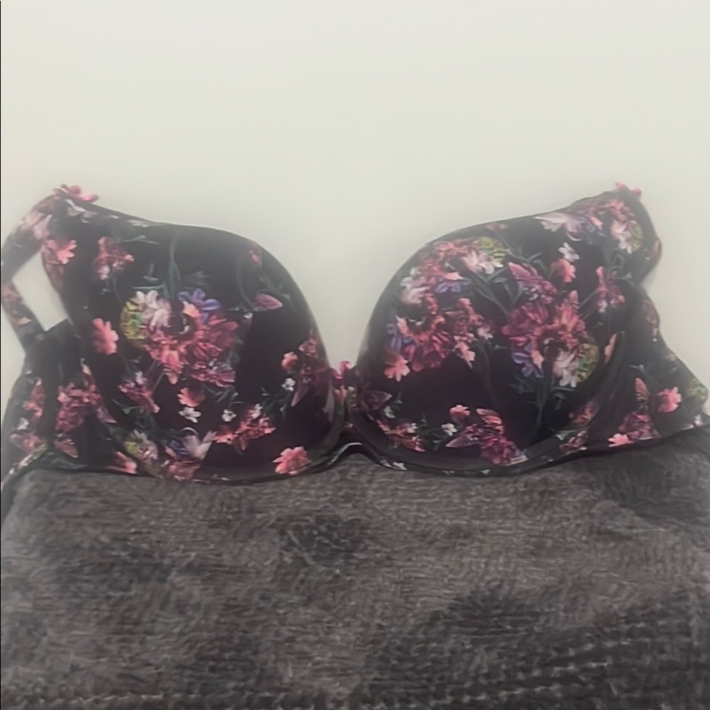 Lane Bryant Black Floral Bra